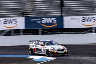 #82 BMW M4 GT4 of James Walker Jr. and Devin Jones, BimmerWorld, GT4 America, Pro-Am, SRO America, Indianapolis Motor Speedway, Indianapolis, Indiana, Oct 2022.
 | Regis Lefebure/SRO