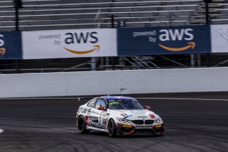 S#82 BMW M4 GT4 of James Walker Jr. and Devin Jones, BimmerWorld, GT4 America, Pro-Am, RO America, Indianapolis Motor Speedway, Indianapolis, Indiana, Oct 2022.
 | Regis Lefebure/SRO