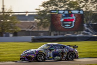 #66 Porsche 718 Cayman GT4 RS Clubsport of Derek DeBoer and Jason Alexandris, The Racers Group, GT4 America, Am, SRO America, Indianapolis Motor Speedway, Indianapolis, Indiana, Oct 2022.
 | Regis Lefebure/SRO