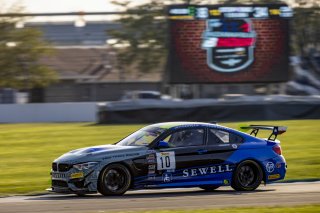 #10 BMW M4 GT4 of Tim Horrell and Toby Grahovec, Fast Track Racing, GT4 America, Pro-Am, SRO America, Indianapolis Motor Speedway, Indianapolis, Indiana, Oct 2022.
 | Regis Lefebure/SRO