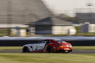 #34 Mercedes-AMG GT4 of Gavin Sanders and Michai Stephens, Conquest Racing/WF Motorsports, GT4 America, Silver, SRO America, Indianapolis Motor Speedway, Indianapolis, Indiana, Oct 2022.
 | Regis Lefebure/SRO