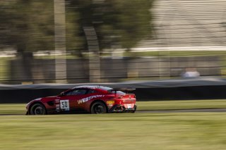 #50 Aston Martin Vantage AMR GT4 of Ross Chouest and Aaron Povoledo, Chouest Povoledo racing, GT4 America, Pro-Am, SRO America, Indianapolis Motor Speedway, Indianapolis, Indiana, Oct 2022.
 | Regis Lefebure/SRO