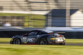 #83 Porsche718 Cayman GT4 RS Clubsport of Juan Martinez and Nelson Calle, RS1, GT4 America, Am, SRO America, Indianapolis Motor Speedway, Indianapolis, Indiana, Oct 2022.
 | Regis Lefebure/SRO