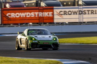 #18 Porsche 718 Cayman GT4 RS Clubsport of Eric Filgueiras and Steven McAleer, RS1, GT4 America, Pro-Am, SRO America, Indianapolis Motor Speedway, Indianapolis, Indiana, Oct 2022.
 | Regis Lefebure/SRO