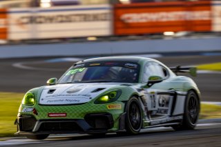 #18 Porsche 718 Cayman GT4 RS Clubsport of Eric Filgueiras and Steven McAleer, RS1, GT4 America, Pro-Am, SRO America, Indianapolis Motor Speedway, Indianapolis, Indiana, Oct 2022.
 | Regis Lefebure/SRO