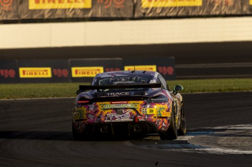 #66 Porsche 718 Cayman GT4 RS Clubsport of Derek DeBoer and Jason Alexandris, The Racers Group, GT4 America, Am, SRO America, Indianapolis Motor Speedway, Indianapolis, Indiana, Oct 2022.
 | Regis Lefebure/SRO