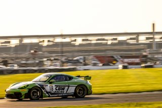 #18 Porsche 718 Cayman GT4 RS Clubsport of Eric Filgueiras and Steven McAleer, RS1, GT4 America, Pro-Am, SRO America, Indianapolis Motor Speedway, Indianapolis, Indiana, Oct 2022.
 | Regis Lefebure/SRO