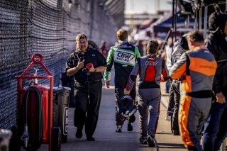 #18 Porsche 718 Cayman GT4 RS Clubsport of Eric Filgueiras and Steven McAleer, RS1, GT4 America, Pro-Am, SRO America, Indianapolis Motor Speedway, Indianapolis, Indiana, Oct 2022.
 | Regis Lefebure/SRO