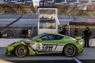#18 Porsche 718 Cayman GT4 RS Clubsport of Eric Filgueiras and Steven McAleer, RS1, GT4 America, Pro-Am, SRO America, Indianapolis Motor Speedway, Indianapolis, Indiana, Oct 2022.
 | Regis Lefebure/SRO