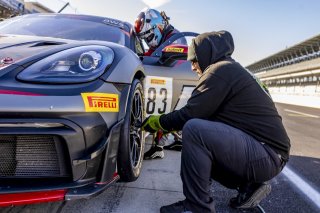 #83 Porsche718 Cayman GT4 RS Clubsport of Juan Martinez and Nelson Calle, RS1, GT4 America, Am, SRO America, Indianapolis Motor Speedway, Indianapolis, Indiana, Oct 2022.
 | Regis Lefebure/SRO