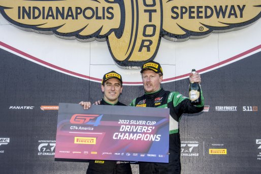 #18 Porsche 718 Cayman GT4 RS Clubsport of Eric Filgueiras and Steven McAleer, RS1, GT4 America, Pro-Am, SRO America, Indianapolis Motor Speedway, Indianapolis, Indiana, Oct 2022.
 | Brian Cleary/SRO  