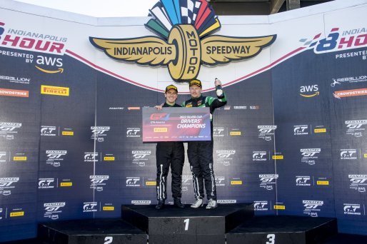 #18 Porsche 718 Cayman GT4 RS Clubsport of Eric Filgueiras and Steven McAleer, RS1, GT4 America, Pro-Am, SRO America, Indianapolis Motor Speedway, Indianapolis, Indiana, Oct 2022.
 | Brian Cleary/SRO  