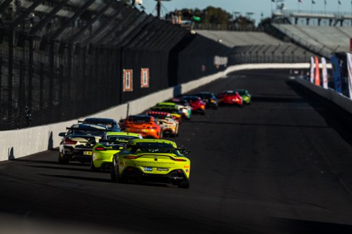 #55 Aston Martin Vantage AMR GT4 GT4 of Moisey Uretsky and Justin Piscitell, Accelerating Performance, GT4 America, Pro-Am, SRO America, Indianapolis Motor Speedway, Indianapolis, Indiana, Oct 2022.
 | Fabian Lagunas/SRO        