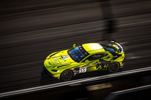 #55 Aston Martin Vantage AMR GT4 GT4 of Moisey Uretsky and Justin Piscitell, Accelerating Performance, GT4 America, Pro-Am, SRO America, Indianapolis Motor Speedway, Indianapolis, Indiana, Oct 2022.
 | Fabian Lagunas/SRO        