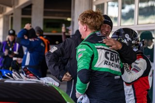 #18 Porsche 718 Cayman GT4 RS Clubsport of Eric Filgueiras and Steven McAleer, RS1, GT4 America, Pro-Am, SRO America, Indianapolis Motor Speedway, Indianapolis, Indiana, Oct 2022.
 | Regis Lefebure/SRO    
