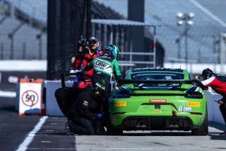 #18 Porsche 718 Cayman GT4 RS Clubsport of Eric Filgueiras and Steven McAleer, RS1, GT4 America, Pro-Am, SRO America, Indianapolis Motor Speedway, Indianapolis, Indiana, Oct 2022.
 | Regis Lefebure/SRO