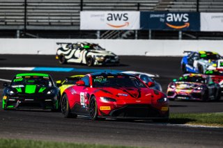 #50 Aston Martin Vantage AMR GT4 of Ross Chouest and Aaron Povoledo, Chouest Povoledo racing, GT4 America, Pro-Am, SRO America, Indianapolis Motor Speedway, Indianapolis, Indiana, Oct 2022.
 | Fabian Lagunas/SRO        