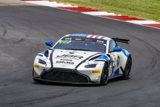 #2 Aston Martin Vantage AMR GT4 of Jason Bell and Andrew Davis, GMG Racing, GT4 America, Pro-Am, SRO America, New Orleans Motorsports Park, New Orleans, LA, May 2022.
 | Brian Cleary/SRO