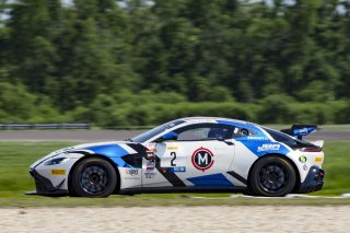 #2 Aston Martin Vantage AMR GT4 of Jason Bell and Andrew Davis, GMG Racing, GT4 America, Pro-Am, SRO America, New Orleans Motorsports Park, New Orleans, LA, May 2022.
 | Brian Cleary/SRO