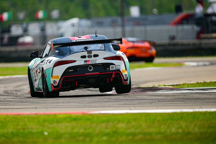#68 Toyota GR Supra GT4 of Kevin Conway and John Geesbreght, Smooge Racing, GT4 America, Silver
