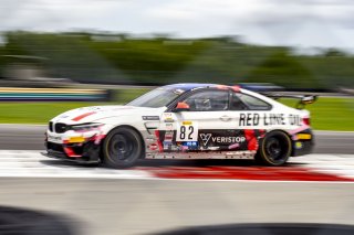 #82 BMW M4 GT4 of James Walker Jr. and Devin Jones, BimmerWorld, GT4 America, Pro-Am, SRO America, New Orleans Motorsports Park, New Orleans, LA, May 2022.
 | Brian Cleary/SRO