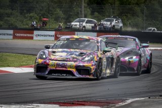 #66 Porsche 718 Cayman GT4 RS Clubsport of Derek DeBoer and Jason Alexandris, The Racers Group, GT4 America, Am, SRO America, New Orleans Motorsports Park, New Orleans, LA, May 2022.
 | Brian Cleary/SRO