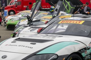 #68 Toyota Gazoo Racing GR Supra GT4 of Kevin Conway and John Geesbreght, Smooge Racing, Pirelli GT4 America, Silver, SRO America, NOLA Motorsports Park, New Orleans, LA, April 2023.
 | Brian Cleary/SRO