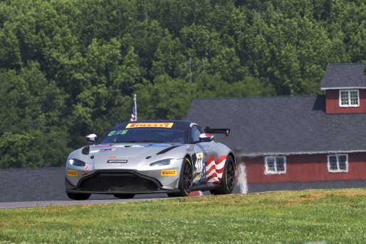 #77 Aston Martin Vantage AMR GT4 of Paul Kiebler and Jon Branam, TR3 Racing, Pirelli GT4 America, Am, SRO America, VIRginia International Raceway, Alton VA, June 2023.
 | Brian Cleary/SRO