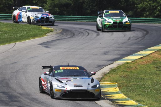 #77 Aston Martin Vantage AMR GT4 of Paul Kiebler and Jon Branam, TR3 Racing, Pirelli GT4 America, Am, SRO America, VIRginia International Raceway, Alton VA, June 2023.
 | Brian Cleary/SRO