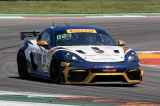 #18 Porsche 718 Cayman GT4 RS Clubsport of Roland Krainz and Austin Krainz, RS1, Pirelli GT4 America, Am, front three quarter shot, SRO America, Circuit of the Americas, Austin TX, May 2023.
 | Brian Cleary/SRO