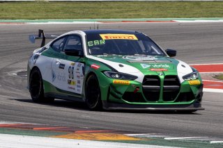 #98 BMW M4 GT4 of Paul Sparta and Al Carter, Random Vandals Racing, Pirelli GT4 America, Am, front three quarter shot, SRO America, Circuit of the Americas, Austin TX, May 2023.
 | Brian Cleary/SRO
