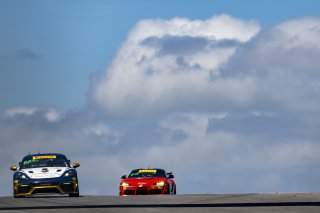 #97 Porsche 718 Cayman GT4 RS Clubsport of Sean Gibbons and Sam Owen, OGH/Valkyrie Velocity, Pirelli GT4 America, Am, SRO America, Circuit of the Americas, Austin TX, May 2023.
 | Brian Cleary/SRO