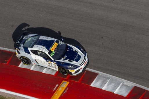 #95 Porsche 718 Cayman GT4 RS Clubsport of Rob Ferriol and Will Owen, OGH/Valkyrie Velocity, Pirelli GT4 America, Pro-Am, SRO America, Circuit of the Americas, Austin TX, May 2023.
 | Brian Cleary/SRO