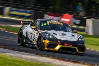 #18 Porsche 718 Cayman GT4 RS Clubsport of Roland Krainz and Austin Krainz, RS1, Pirelli GT4 America, Am, SRO America, Road America, Elkhart Lake, WI, August 2023.
 | Brian Cleary/SRO