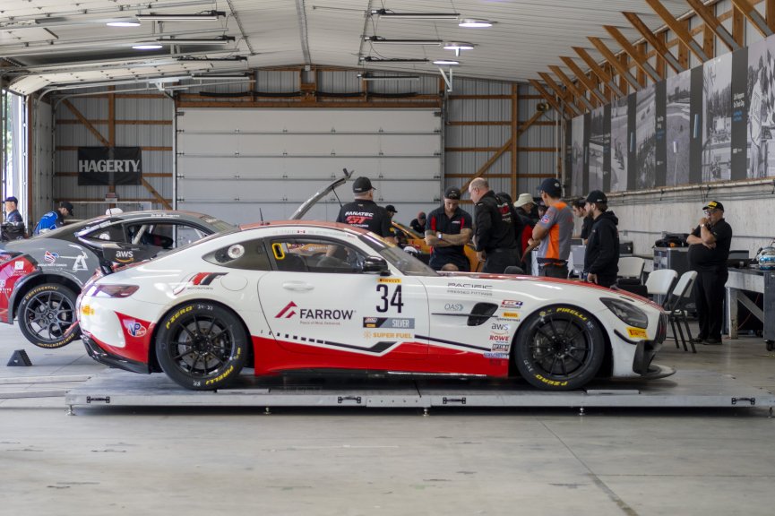 #34 Mercedes-AMG GT4 of Michai Stephens and Jesse Webb, Conquest Racing/WF Motorsports, Pirelli GT4 America, Silver, SRO America, Road America, Elkhart Lake, WI, August 2023.

