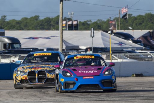#52 Porsche 718 Cayman GT4 CLUBSPORT of David Peterman and Lee Carpentier, Auto Technic Racing, Pirelli GT4 America, Am, SRO America, Sebring International Raceway, Sebring, FL, September 2023.
 | Brian Cleary/SRO