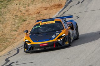 #80 McLaren Artura GT4 of Kaia Teo and Nick Longhi, Crucial Motorsports, Pirelli GT4 America, Am, SRO America, Sebring International Raceway, Sebring, FL, September 2023.
 | Brian Cleary/SRO