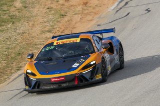 #80 McLaren Artura GT4 of Kaia Teo and Nick Longhi, Crucial Motorsports, Pirelli GT4 America, Am, SRO America, Sebring International Raceway, Sebring, FL, September 2023.
 | Brian Cleary/SRO