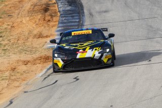 #2 Aston Martin Vantage AMR GT4 of Jason Bell and Michael Cooper, Flying Lizards Motorsports, Pirelli GT4 America, Pro-Am, SRO America, Sebring International Raceway, Sebring, FL, September 2023.
 | Brian Cleary/SRO