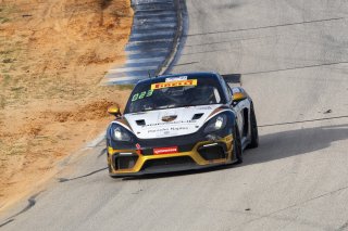 #18 Porsche 718 Cayman GT4 RS Clubsport of Roland Krainz and Austin Krainz, RS1, Pirelli GT4 America, Am, SRO America, Sebring International Raceway, Sebring, FL, September 2023.
 | Brian Cleary/SRO