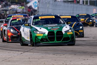 #98 BMW M4 GT4 of Paul Sparta and Al Carter, Random Vandals Racing, Pirelli GT4 America, Am, SRO America, Sebring International Raceway, Sebring, FL, September 2023.
 | Brian Cleary/SRO