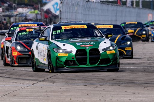 #98 BMW M4 GT4 of Paul Sparta and Al Carter, Random Vandals Racing, Pirelli GT4 America, Am, SRO America, Sebring International Raceway, Sebring, FL, September 2023.
 | Brian Cleary/SRO