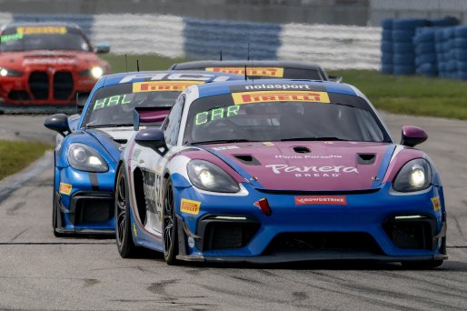 #52 Porsche 718 Cayman GT4 CLUBSPORT of David Peterman and Lee Carpentier, Auto Technic Racing, Pirelli GT4 America, Am, SRO America, Sebring International Raceway, Sebring, FL, September 2023.
 | Brian Cleary/SRO