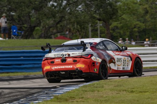#92 BMW M4 GT4 of Kevin Boehm and Kenton Koch, Random Vandals Racing, Pirelli GT4 America, Silver, SRO America, Sebring International Raceway, Sebring, FL, September 2023.
 | Brian Cleary/SRO