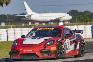 #19 Porsche 718 Cayman GT4 RS Clubsport of Francis Selldorff and Andrew Davis, ACI Motorsports, Pirelli GT4 America, Pro-Am, SRO America, Sebring International Raceway, Sebring, FL, September 2023.
 | Brian Cleary/SRO