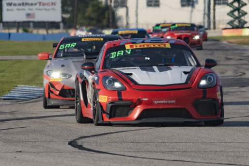 #19 Porsche 718 Cayman GT4 RS Clubsport of Francis Selldorff and Andrew Davis, ACI Motorsports, Pirelli GT4 America, Pro-Am, SRO America, Sebring International Raceway, Sebring, FL, September 2023.
 | Brian Cleary/SRO