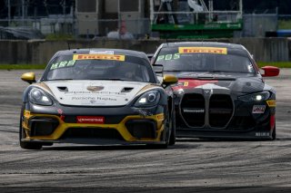 #18 Porsche 718 Cayman GT4 RS Clubsport of Roland Krainz and Austin Krainz, RS1, Pirelli GT4 America, Am, SRO America, Sebring International Raceway, Sebring, FL, September 2023.
 | Brian Cleary/SRO