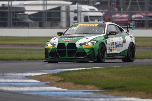 #98 BMW M4 GT4 of Paul Sparta and Al Carter, Random Vandals Racing, Pirelli GT4 America, Am, SRO America, Indianapolis Motor Speedway, Indianapolis, IN, October 2023.
 | Brian Cleary/SRO
