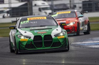 #98 BMW M4 GT4 of Paul Sparta and Al Carter, Random Vandals Racing, Pirelli GT4 America, Am, SRO America, Indianapolis Motor Speedway, Indianapolis, IN, October 2023.
 | Brian Cleary/SRO