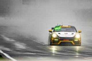 #18 Porsche 718 Cayman GT4 RS Clubsport of Roland Krainz and Austin Krainz, RS1, Pirelli GT4 America, Am, SRO America, Indianapolis Motor Speedway, Indianapolis, IN, October 2023.
 | Brian Cleary/SRO